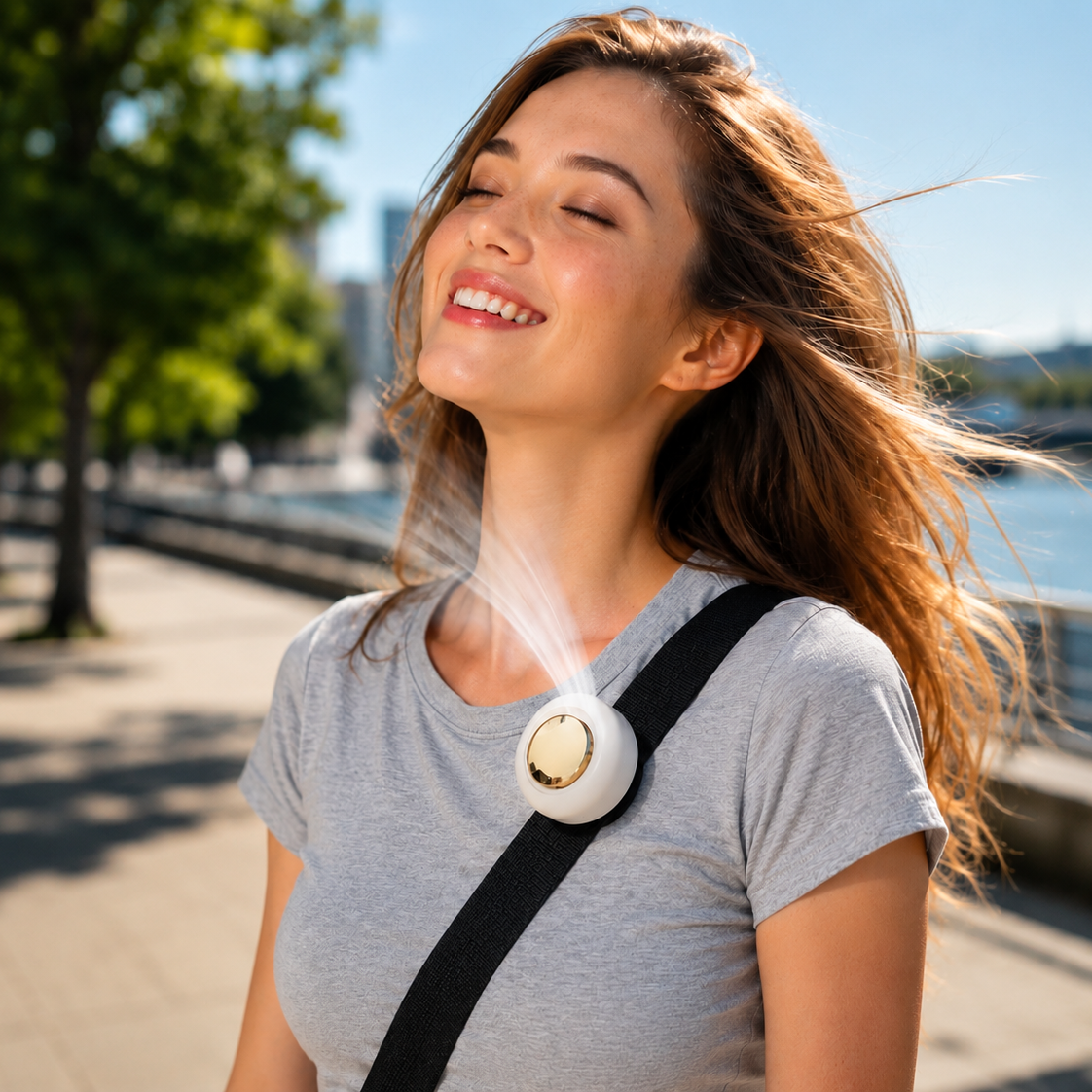 Mini ventilateur portable Le FRAÏS Mini présenté sur fond ivoire
